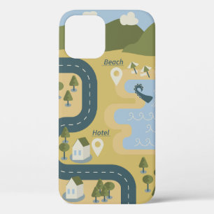 Case-Mate iPhone Case Caricature élégante paysage carte de voyage