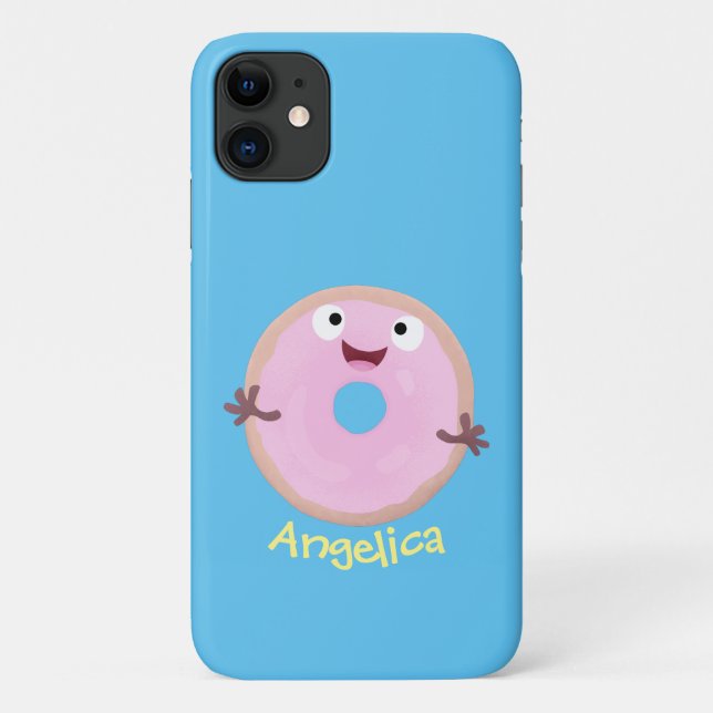 Coques Case-Mate iPhone Caricature joli beignet rose vitré (Dos)