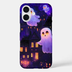 Coques iPhone 16 Caricature mignonne Halloween Fantômes de vol de m