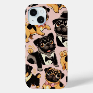 Coque Pour iPhone 15 Carlin sans couture Retro