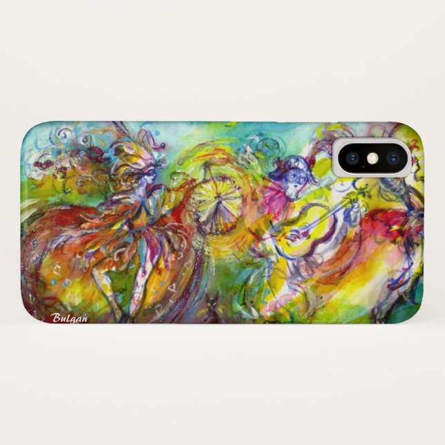 Coques Case-Mate iPhone CARNAVAL ITALIEN / Danse, Musique, Théâtre (Dos (Horizontal))