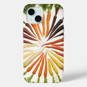 Coque Pour iPhone 15 Carottes Légumes Coloré Arc-en-ciel Jardin Motif