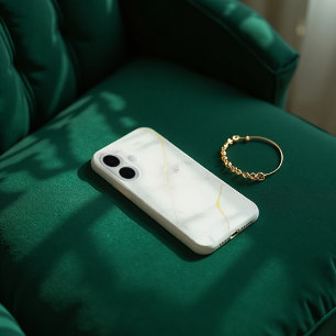 Coques iPhone 16 Carrara Gold Marble Abstrait - Luxe Veins