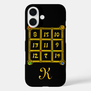 Coques iPhone 16 CARRÉ MAGIQUE 33 MONOGRAM noir
