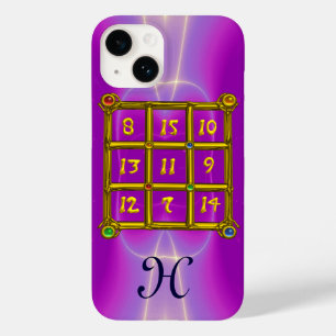 Coques Pour iPhone CARRÉ MAGIQUE 33 MONOGRAM rose Fuchsia, violet