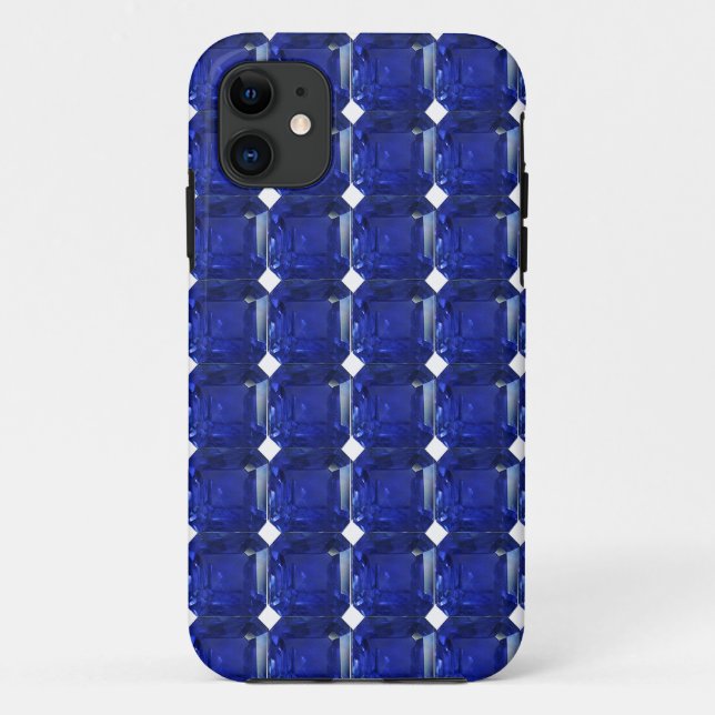 Coques Case-Mate iPhone Carré Sapphire Gemstone Blue (Dos)