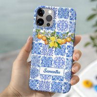 Carreau d'Azulejo sicilien bleu jaune d'été d'Amal