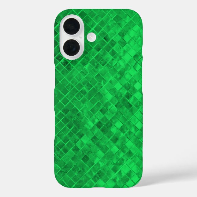Coques Case-Mate iPhone carreau métallique en diamant vert émeraude (Verso)