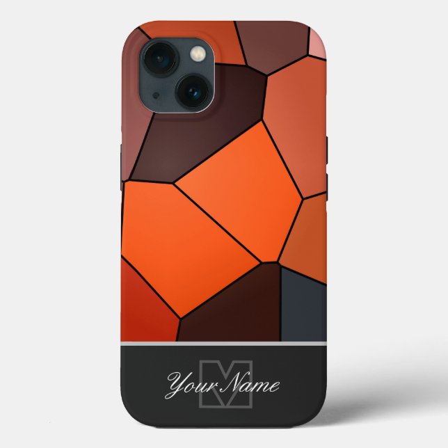 Coques Case-Mate iPhone Carreaux de mosaïque colorés avec Monogram! Coque- (Verso)