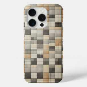 Coque iPhone 15 Pro Carreaux de mosaïque géométriques modernes - Taill