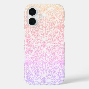 Coques iPhone 16 Carreaux Géométriques Mandala Lavande & Menthe Sér