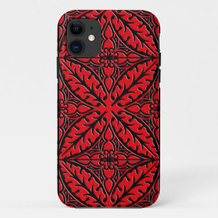 Case-Mate iPhone Case Carreaux marocains - rouge foncé et noir