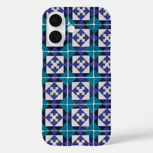 Coques iPhone 16 Carreaux portugais - Azulejo Diamond géométrique