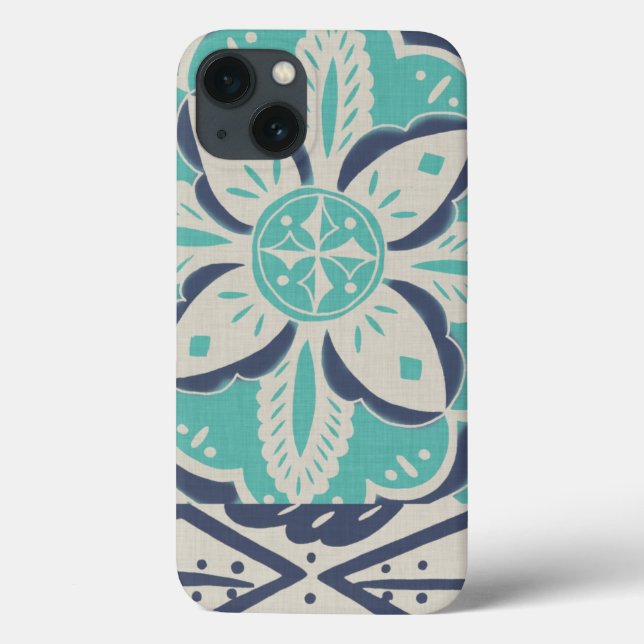 Coques Case-Mate iPhone Carrelage bleu Batik IV (Verso)