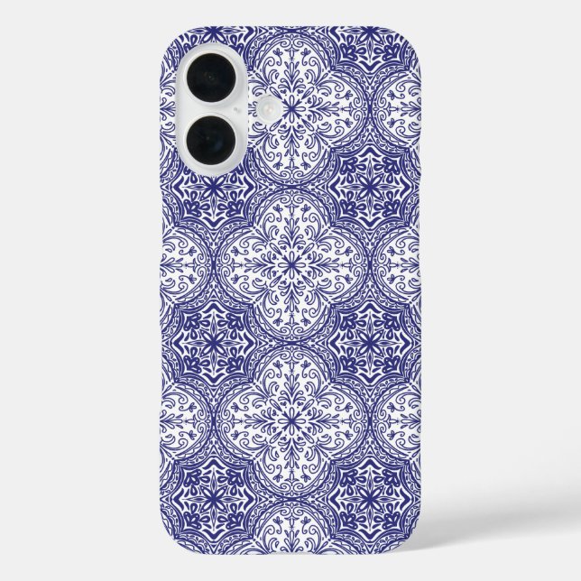 Coques Case-Mate iPhone Carrelage bleu méditerranéen (Verso)