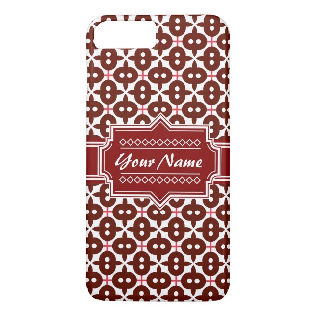 Coques Case-Mate iPhone Carrelage géométrique rouge déco personnalisé (Dos)