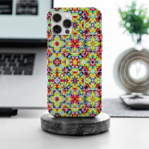 Coque iPhone 15 Pro Max Carrelage méditerranéen, Carreaux d'encre d'alcool