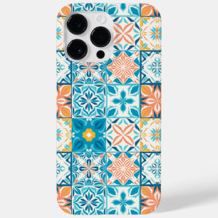 Coque Pour Pour iPhone 14 Pro Max Carrelage orange et bleu