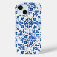 Carrelage portugais Bleu méditerranéen Floral