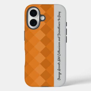 Coques iPhone 16 Carrelage Terre Motif Orange & Gris