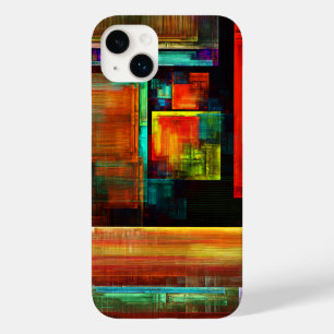 Coque Pour iPhone 14 Plus Carrés colorés Motif d'art Abstrait moderne #04