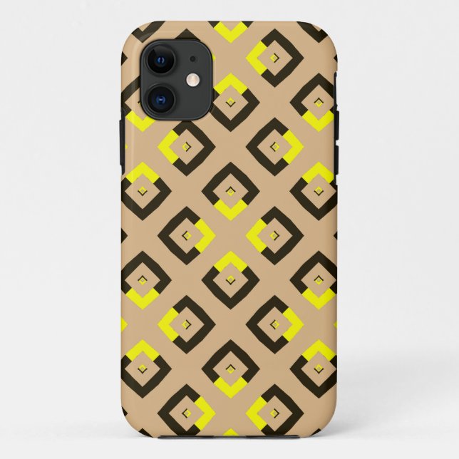 Coques Case-Mate iPhone Carrés de Jacquard rétro 3 (Dos)