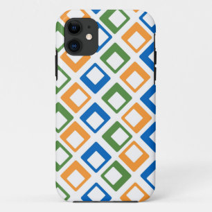 Coque Case-Mate Pour iPhone Carrés géométriques   Bleu vert orange