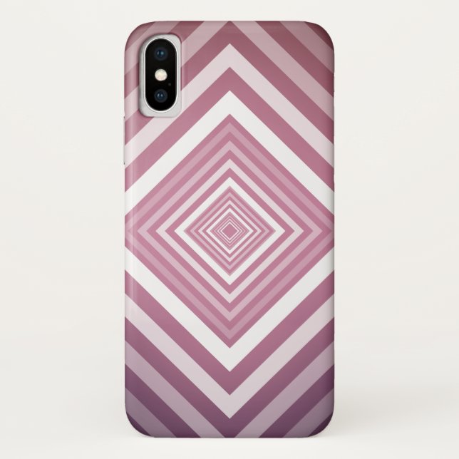 Coques Case-Mate iPhone Carrés modernes de la Gradation rose et blanc (Dos)