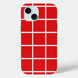 Coque Pour iPhone 15 Carrés rouges Ferrari
