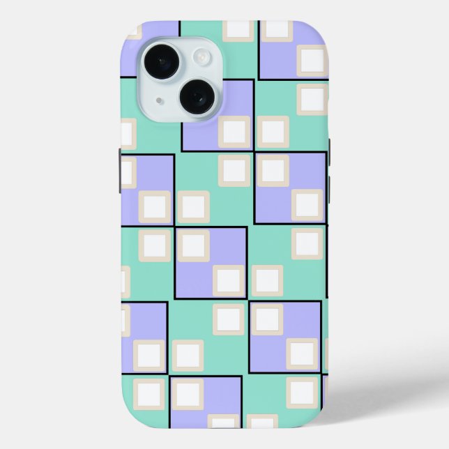 Coques Case-Mate iPhone Carrés violet clair  (Verso)