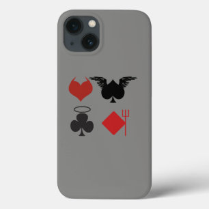 Etui iPhone Case-Mate Carte Angel et Diable convient à gris foncé