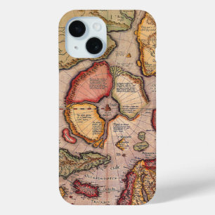 Coque Pour iPhone 15 Carte antique du pôle Nord par Mercator