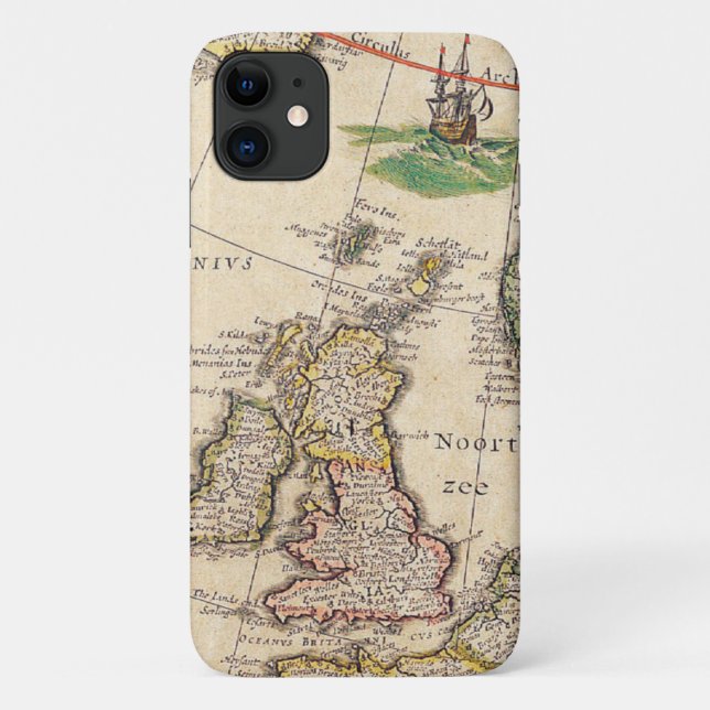 Coques Case-Mate iPhone Carte antique du Royaume-Uni (Dos)