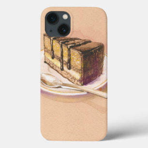 iPhone 13 Coque Carte avec le gâteau peint d'aquarelle