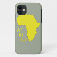 Carte d'Afrique jaune funky