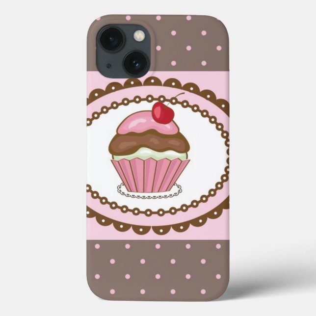Coques Case-Mate iPhone Carte d'anniversaire avec cupcake (Verso)