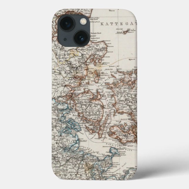 Coques Case-Mate iPhone Carte d'atlas du Danemark avec 5 cartes d'encart (Verso)