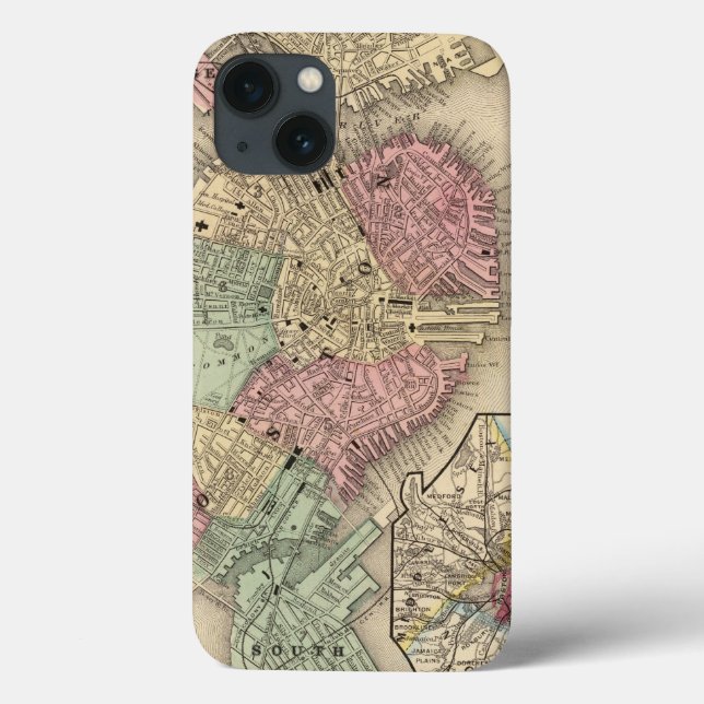 Coques Case-Mate iPhone Carte de Boston par Mitchell (Verso)