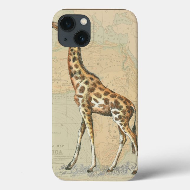 Coques Case-Mate iPhone Carte de l'Afrique et une girafe (Verso)