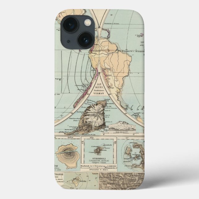 Coques Case-Mate iPhone Carte de l'Atlas Thatigkeit des Erdinnern (Verso)