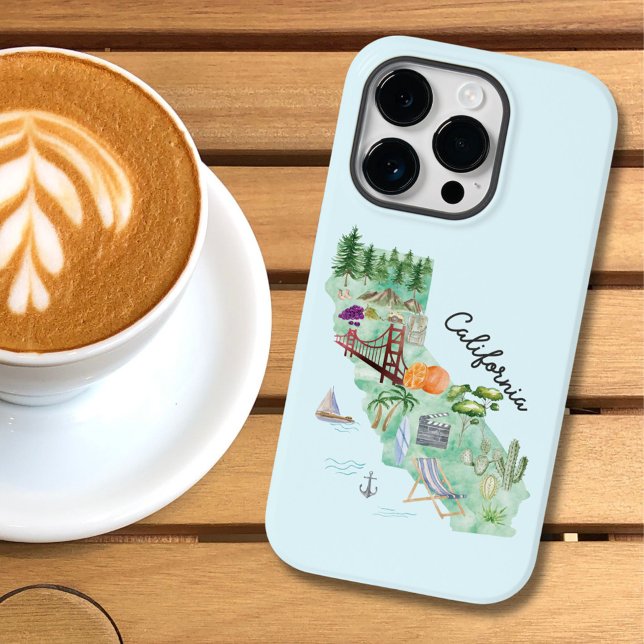 Coques Case-Mate iPhone Carte de l'état de la Californie (In situ)