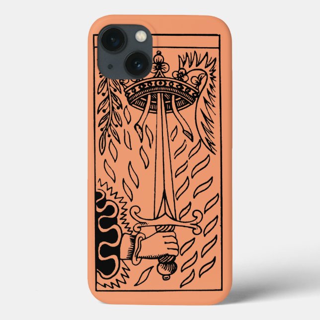 Coques Case-Mate iPhone Carte de tarot : As des épées (Verso)