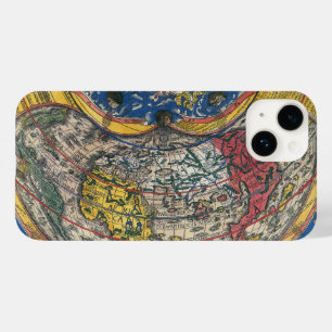 Coques Pour iPhone Carte du monde en forme de cœur antique de Peter A
