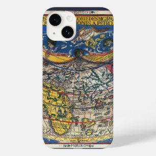 Coque Pour iPhone 14 Carte du monde en forme de cœur antique de Peter A