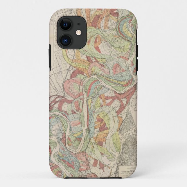 Coques Case-Mate iPhone Carte historique du fleuve Mississippi (Dos)
