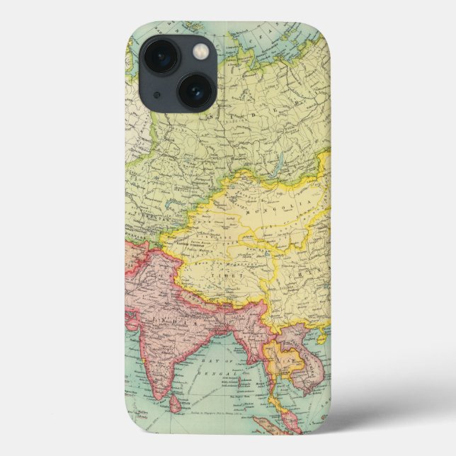 Coques Case-Mate iPhone Carte politique d'atlas de l'Asie (Verso)