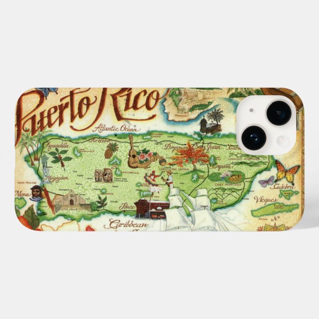 Coques Case-Mate iPhone Carte Porto Rico (Verso (horizontal))