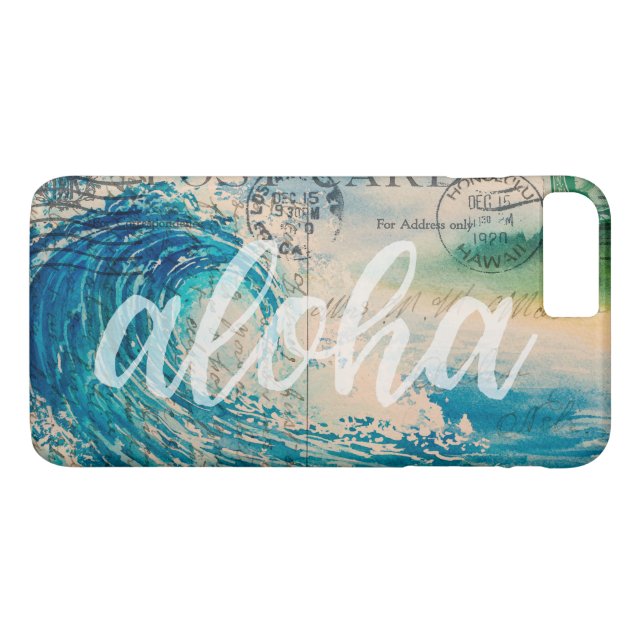 Coques Case-Mate iPhone Carte postale vintage Hawaii Wave (Dos (Horizontal))