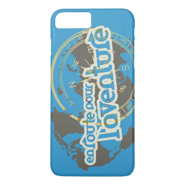 Coques Case-Mate iPhone carte pour l'aventure bleu (Dos)