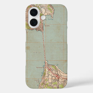 Coques iPhone 16 Carte topographique du Golden Gate